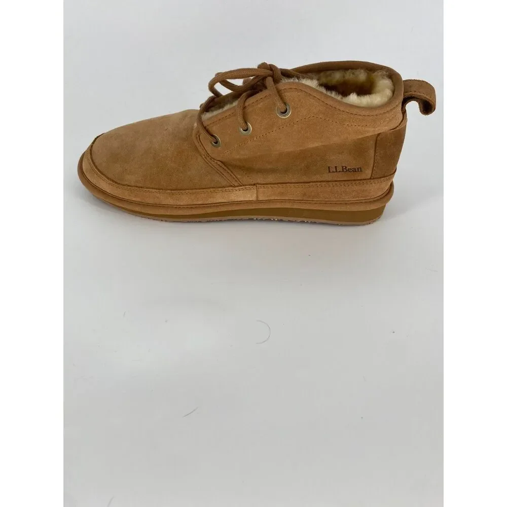L.L. Bean Wicked Good Lodge Chukka Boots Mens 10 Med Suede Shearling Moccasin